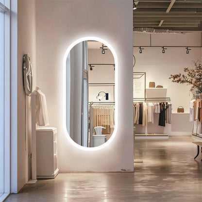 Large Bluetooth LED Bathroom Mirror Wall Vanity Mirror Dimmable Anti-fog Touch