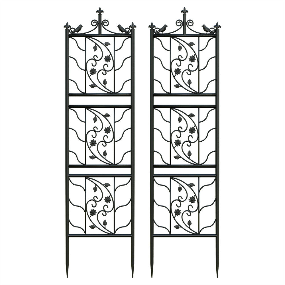 2x Heavy Duty Metal Garden Trellis Fence Plant Climbing Aid Lattice Outdoor Yard