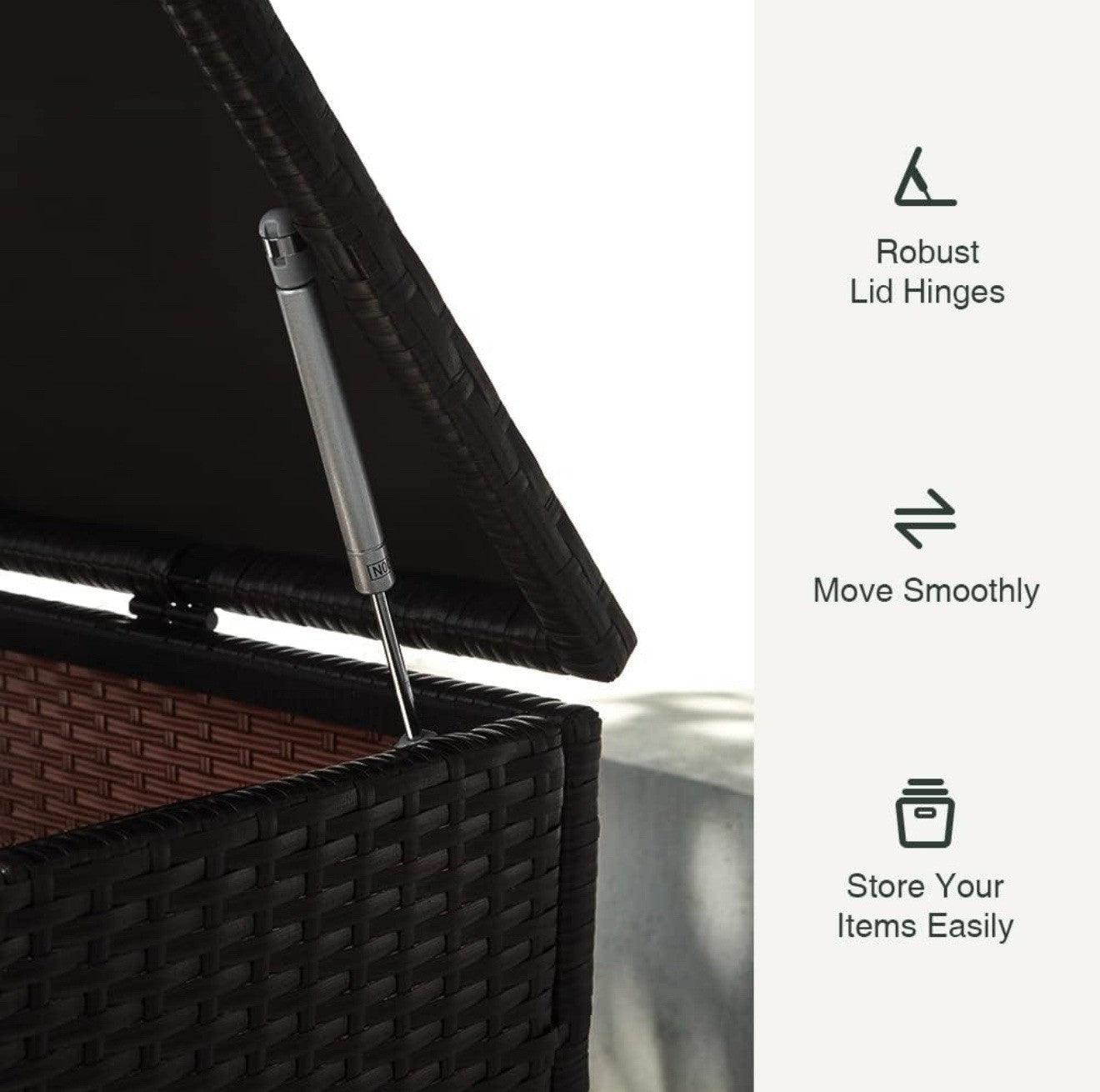 120-Gallon All-Weather Resin Outdoor Storage Deck Box L47.2"xW24.4"xH24 Black