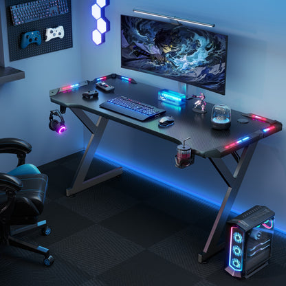 40/47/55/63 inch Gaming Desk with LED RGB Ergonomic Computer Table Gamer Desk
