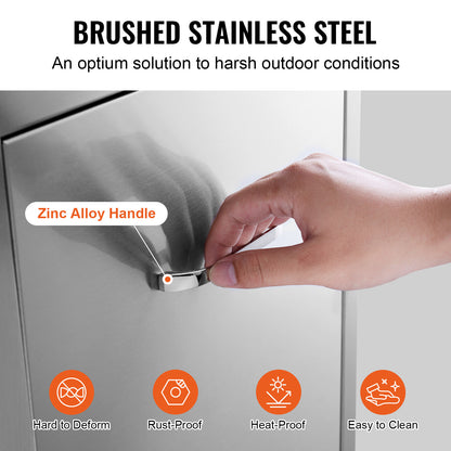 20"X29" Pull Out Trash Drawer Outdoor Kitchen BBQ Island Drawer w/ Bag Ring