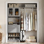 60'' W Walk-in Closet Organizer System with Door Storage Cabinet and Wood Drawer