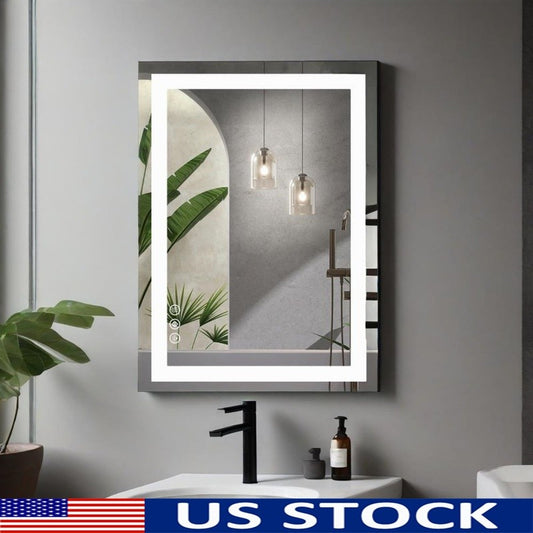 LED Bathroom Vanity Mirror Anti-Fog Lighted Smart Mirror Adjustable Brightness