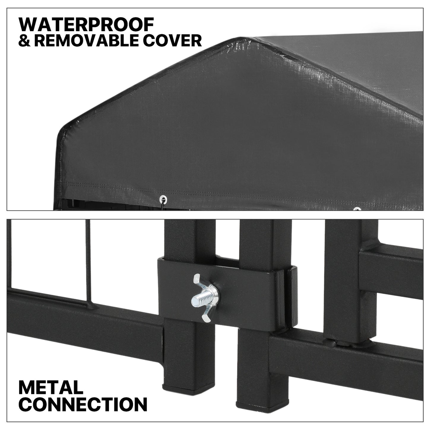 Outdoor Dog Kennel Playpen Animal Run Pet Enclosure Crate Fence w/UV-Proof Roof