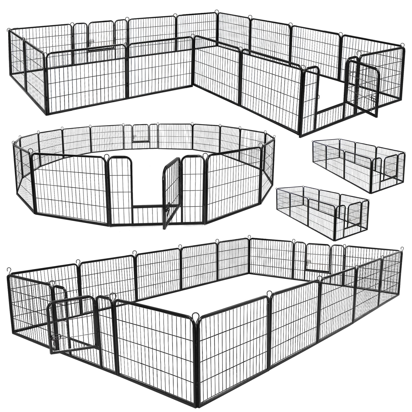16 Panels Dog Pen Pet Playpen Kennel Fence Puppy Exercise Barrier Outdoor Indoor