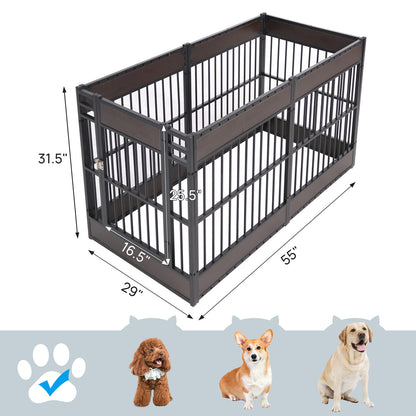 Wooden Adjustable Dog Playpen Pet Fence Heavy Duty Exercise Pen Furniture Style