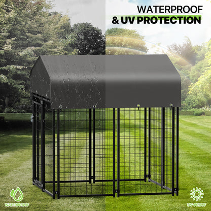Outdoor Dog Kennel Playpen Animal Run Pet Enclosure Crate Fence w/UV-Proof Roof