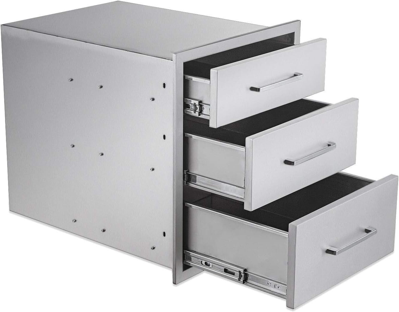 Outdoor Kitchen Drawers Stainless Steel 3-Drawer BBQ Drawer 18"W x 21"H x 23"D