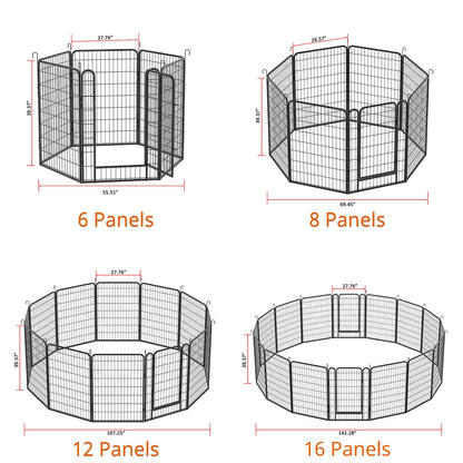Pet Dog Playpen Fence 39" Indoor Outdoor Exercise Pen RV Camping Yard 6-16Panels