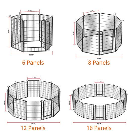Pet Dog Playpen Fence 39" Indoor Outdoor Exercise Pen RV Camping Yard 6-16Panels