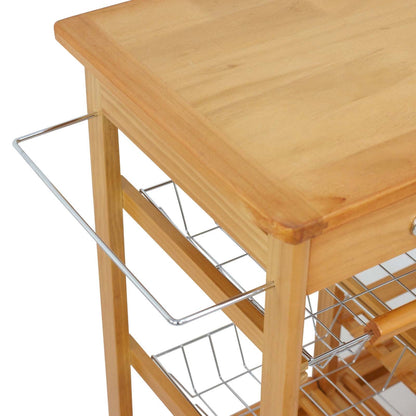 Kitchen Island Rolling Wood Trolley Cart Dining Storage Drawers Stand Durable