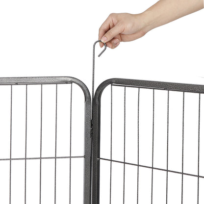 Dog Playpen 32" Large Metal Exercise Puppy Pen Pet Fence Outdoor 16 Panels Black