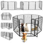 8 Panels 40''/16 panels 24”/32" Dog Pet Playpen Dog Fence Exercise Pen Outdoor