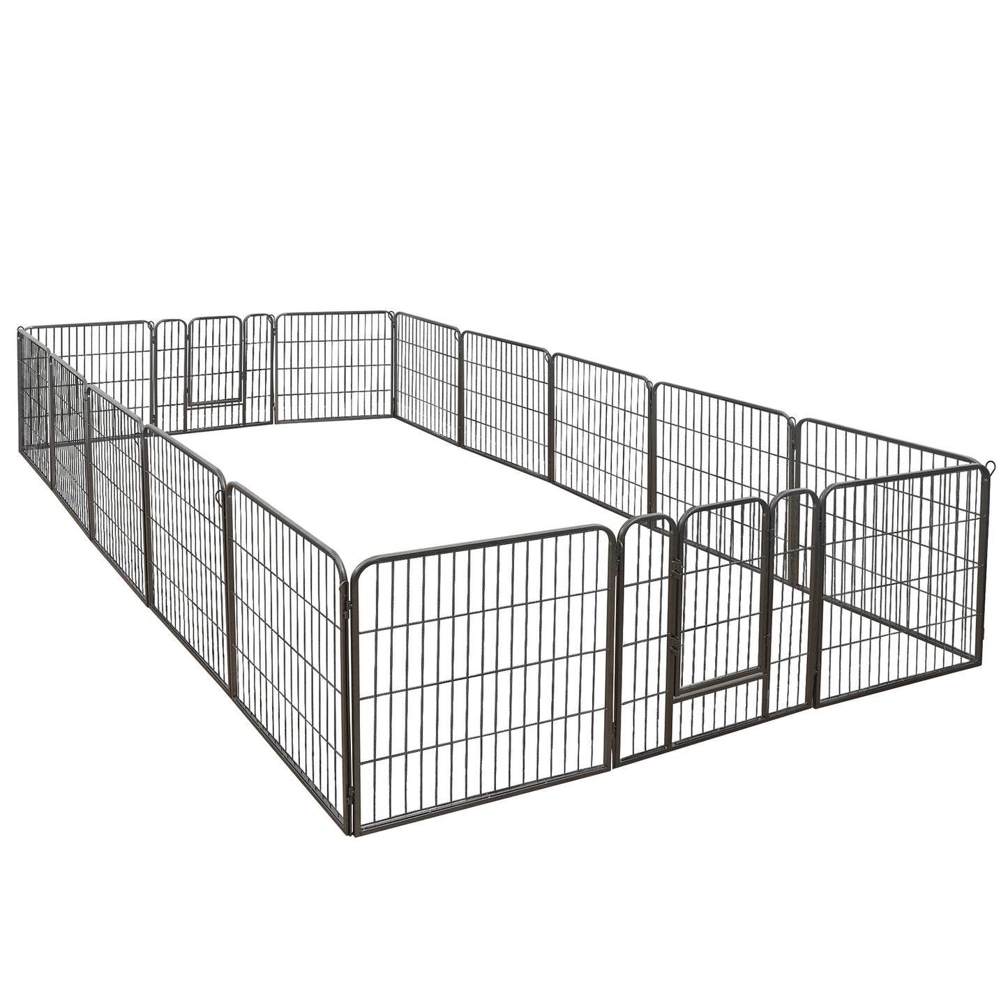 Dog Playpen 32" Large Metal Exercise Puppy Pen Pet Fence Outdoor 16 Panels Black