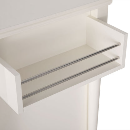 Kitchen Island Kitchen Cart on Wheel with Storage Drawer Rolling Trolley White