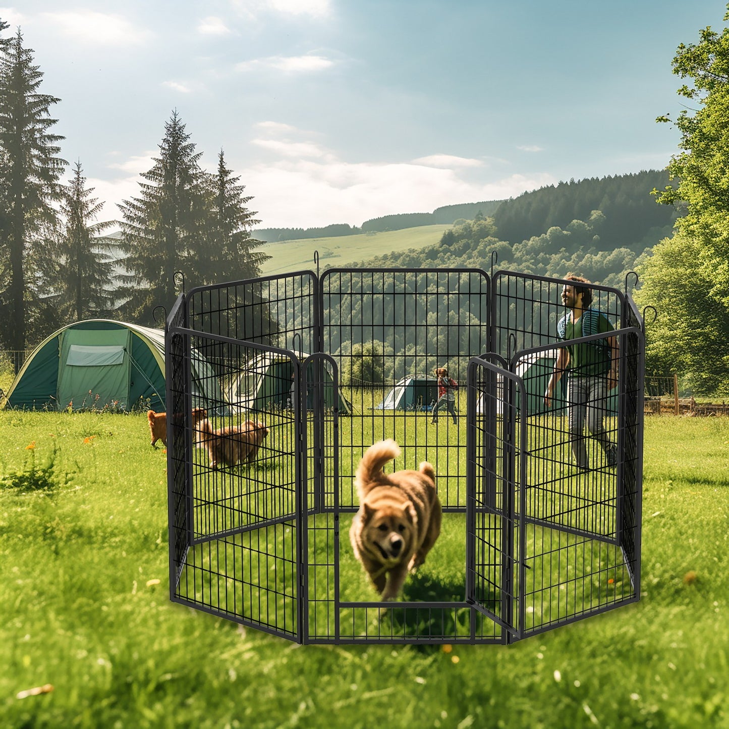 Pet Dog Playpen Fence 39" Indoor Outdoor Exercise Pen RV Camping Yard 6-16Panels