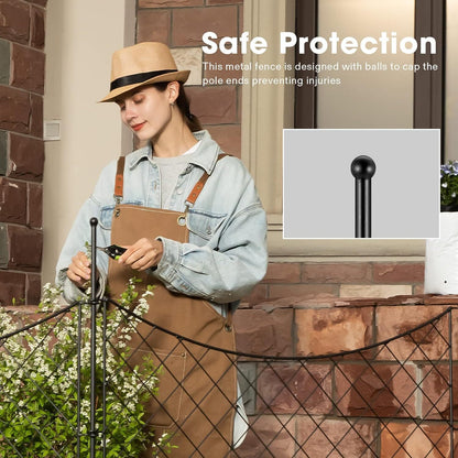 VIVOSUN 27.4x32.9inch Decorative Garden Fence Rustproof No Dig 4 Panels + 1 Gate