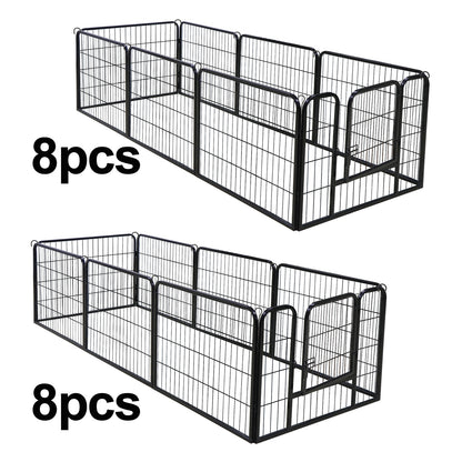16 Panels Dog Pen Pet Playpen Kennel Fence Puppy Exercise Barrier Outdoor Indoor