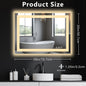 28''/32''/36'' Anti-fog LED Mirror Bathroom,Rectangle Smart Memory Vanity Mirror
