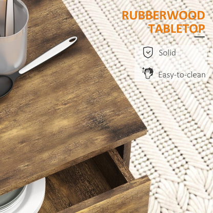 Kitchen Island Cart Rolling Trolley Cart with Drawer Storage Cabinet Towel Rack