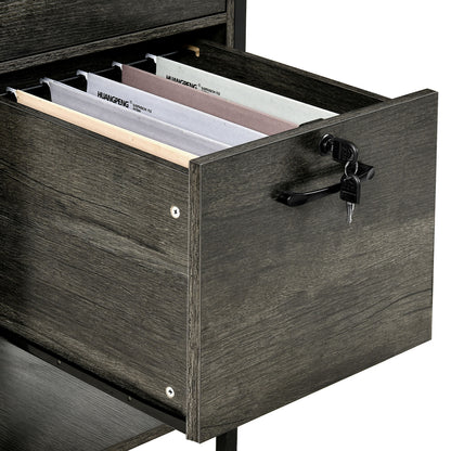 59" LED Computer Desk with Power Outlets Gaming Desk Home Office Desk with Hutch