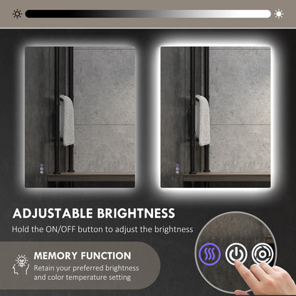 32" x 24" Dimmable LED Bathroom Mirror w/ Infinite Color Temp