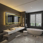 Bathroom Mirror with Front+Backlit Lights Dimmable Wall Vanity Mirrors Anti-Fog