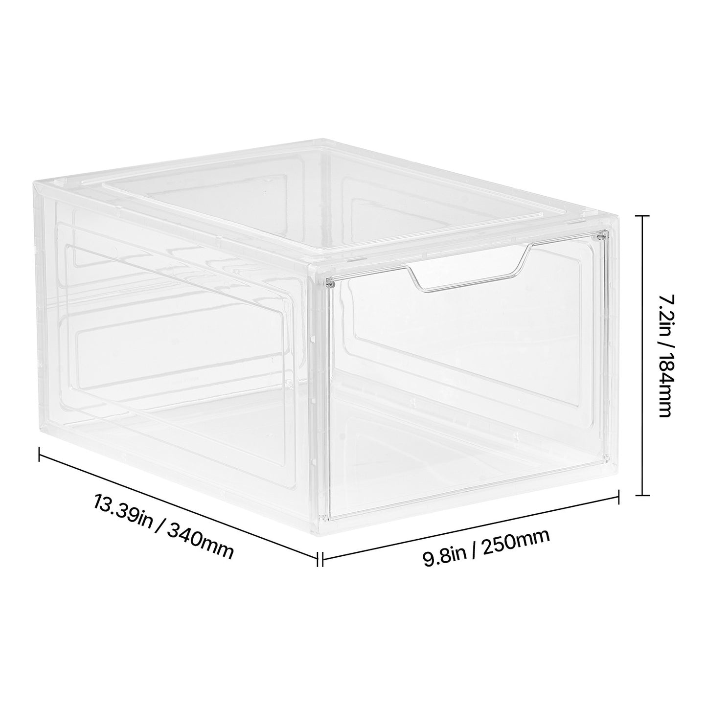 Shoe Storage Boxes 12Pack Stackable Shoe Boxes US Size 13 Transparent White