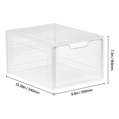 Shoe Storage Boxes 12Pack Stackable Shoe Boxes US Size 13 Transparent White
