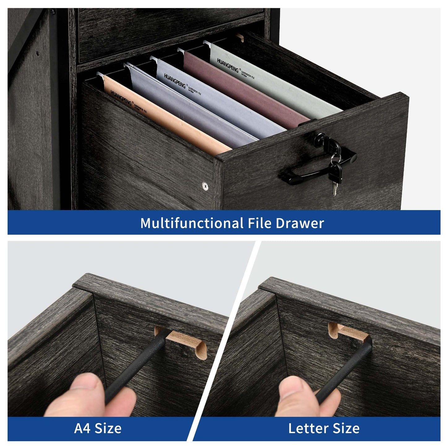 59" LED Computer Desk with Power Outlets Gaming Desk Home Office Desk with Hutch