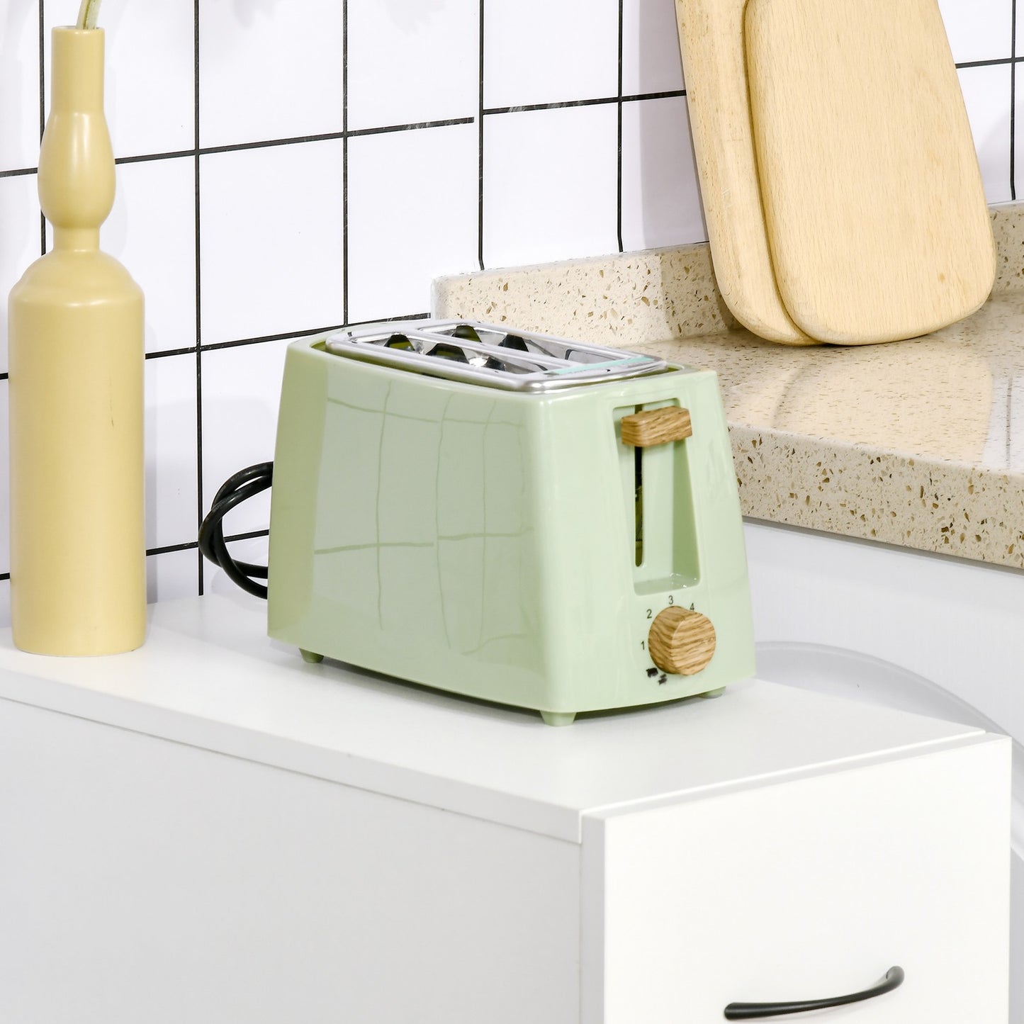 Rolling Kitchen Cart, Utility Storage Cart, Serving Trolley with Drawer, White