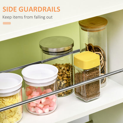 Rolling Kitchen Cart, Utility Storage Cart, Serving Trolley with Drawer, White