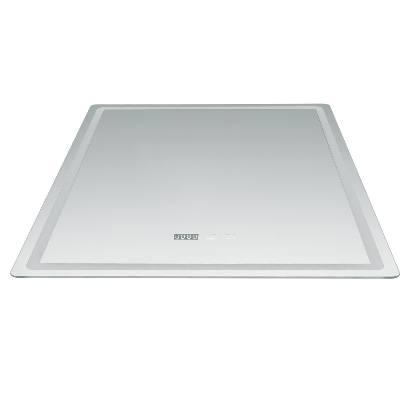 Dimmable LED Bathroom Mirror with Anti-Fog Function and Time Display 60×80 cm