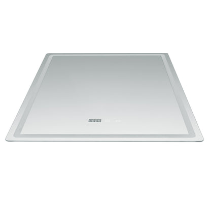 Dimmable LED Bathroom Mirror with Anti-Fog Function and Time Display 60×80 cm