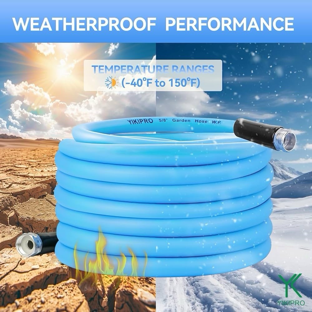 Garden Hose 100 Ft X 5/8” Hot/Cold Heavy Duty Water Hose,-40°F to 150°F