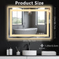28''/32''/36'' Anti-fog LED Mirror Bathroom,Rectangle Smart Memory Vanity Mirror