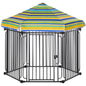 3.5x4 ft Heavy Duty Outdoor Dog Playpen Pet Cage Kennel Exercise Fence with Roof