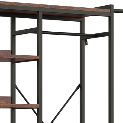 Adjustable Heavy-Duty Clothes Rack Walk-In Closet Organizer for 7 to 10 FT Wide