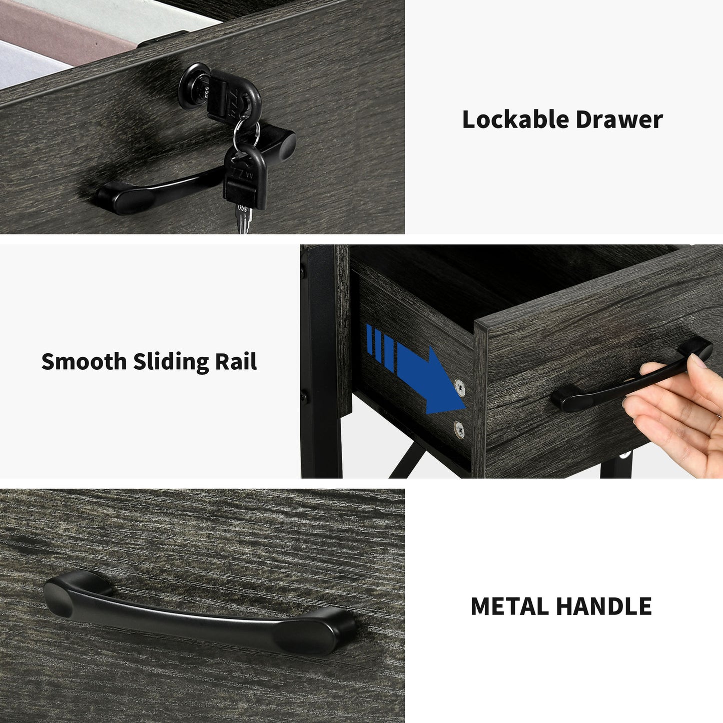 59" LED Computer Desk with Power Outlets Gaming Desk Home Office Desk with Hutch