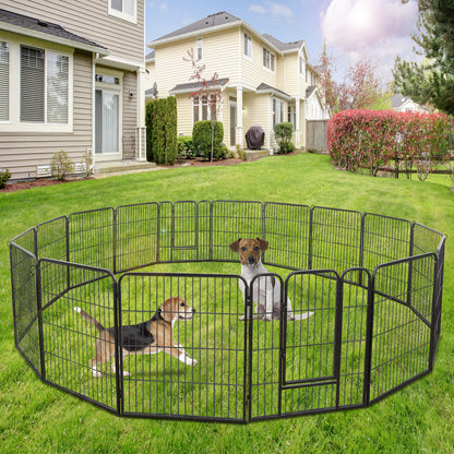 8 Panels 40''/16 panels 24”/32" Dog Pet Playpen Dog Fence Exercise Pen Outdoor