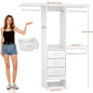 48'' Closet System with 3 Drawers Closet Organizer System Built-In Clothes Rack