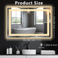 28''/32''/36'' Anti-fog LED Mirror Bathroom,Rectangle Smart Memory Vanity Mirror