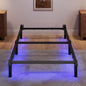 Twin Full Queen Bed Frame with LED Lights Charging Station Metal Platform Sturdy