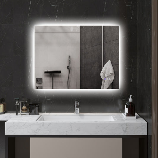 32" x 24" Dimmable LED Bathroom Mirror w/ Infinite Color Temp