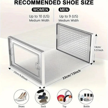 24pcs Shoe Storage Box Organizer, Transparent Plastic Stackable'  Shoe Container