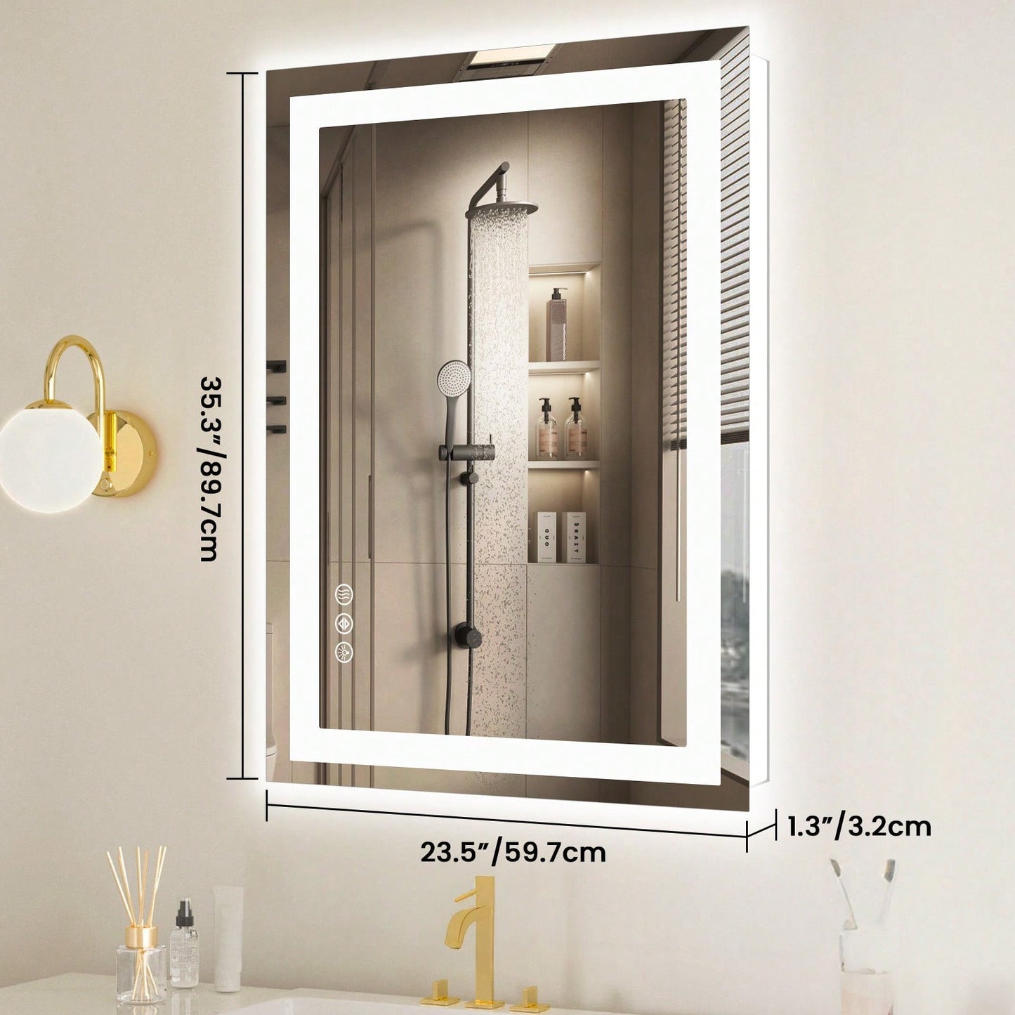 OLIXIS OLIXIS LED Bathroom Vanity Mirror For Wall With Anti-Fog, Dimmable-ZengA