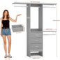 48'' Closet System with 3 Drawers Closet Organizer System Built-In Clothes Rack