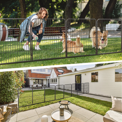 8 Panels 40''/16 panels 24”/32" Dog Pet Playpen Dog Fence Exercise Pen Outdoor