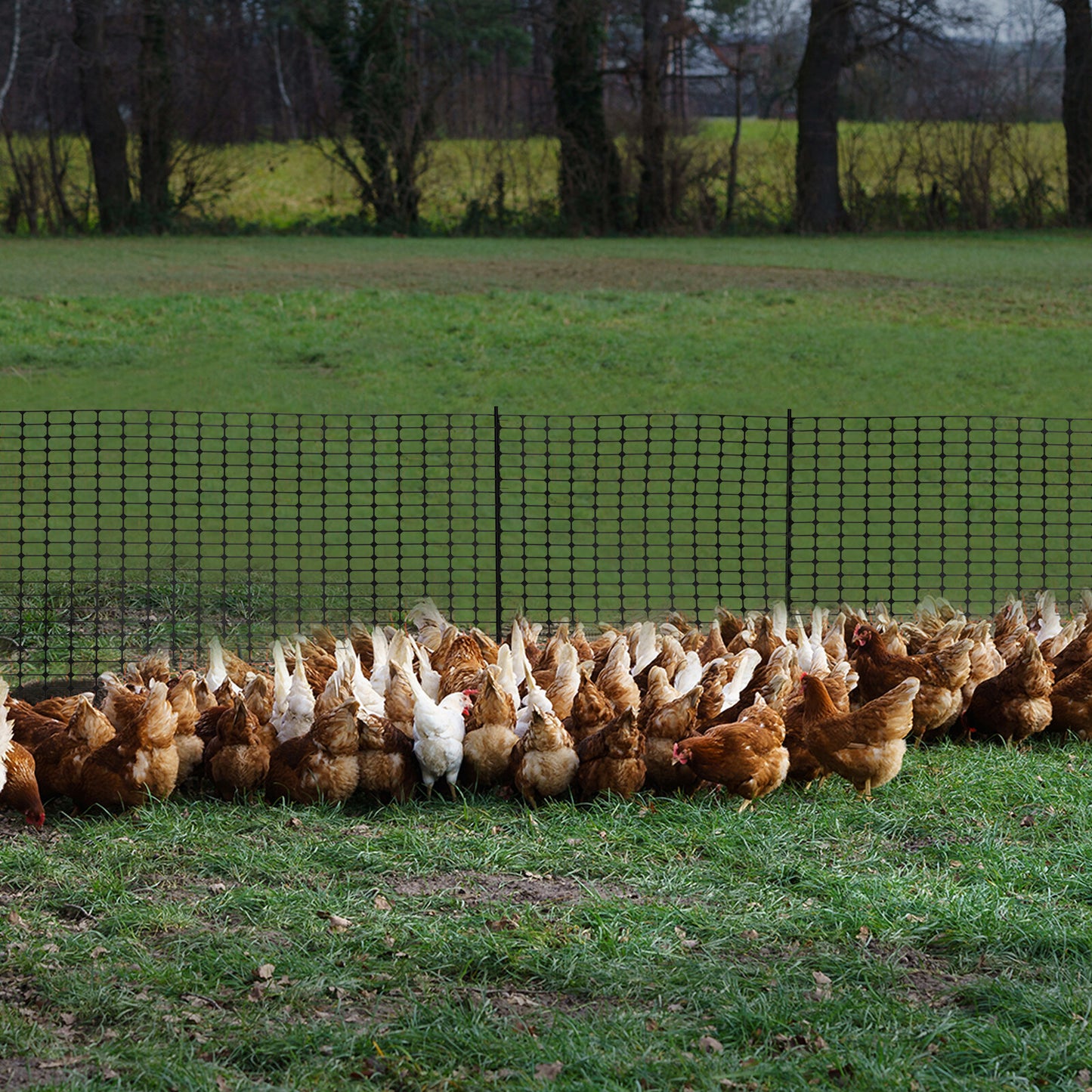 NAIZEA Garden Fence,Snow Fence Temporary Fence Plastic Fence with Posts & Stake