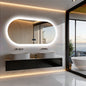 Large Bluetooth LED Bathroom Mirror Wall Vanity Mirror Dimmable Anti-fog Touch